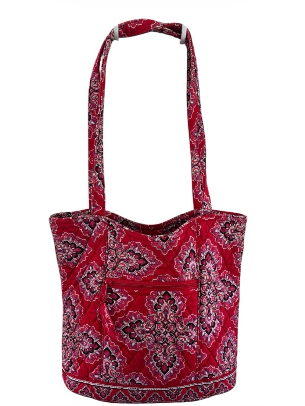 Vera Bradley Red Quilted Paisley Shoulder Tote
